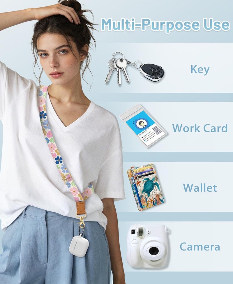 Yonlevres Floral Phone Lanyard Crossbody Strap, Flower Cell Phone Lanyards for around the Neck Cross Body, Wristlet Wrist Strap Adjustable for Women Keys Case Accessories Beach Travel Essentials - Image 4